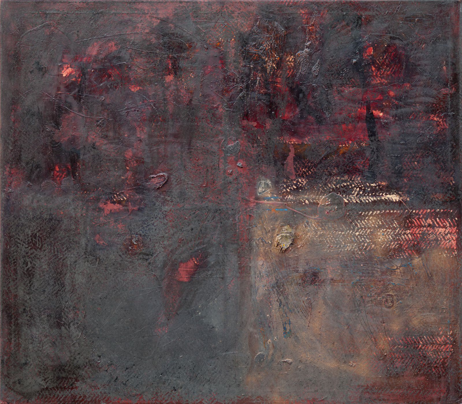 Abstract Escarpment, oil on canvas, 140x160cm. 2011 (private collection) California, Silicon Valley, United States of America